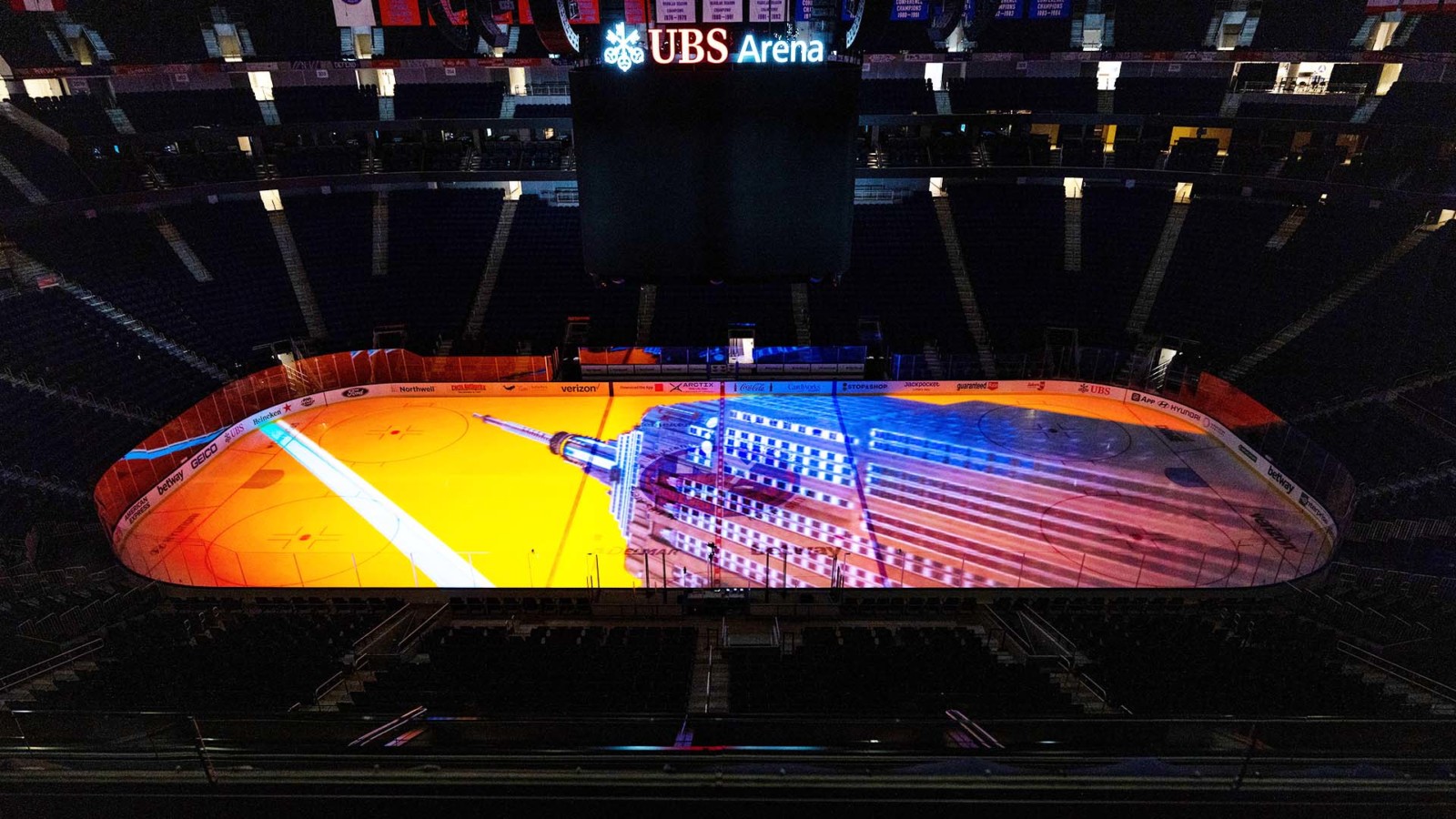 UBS Arena New York Islanders NHL Ice Projection Mapping