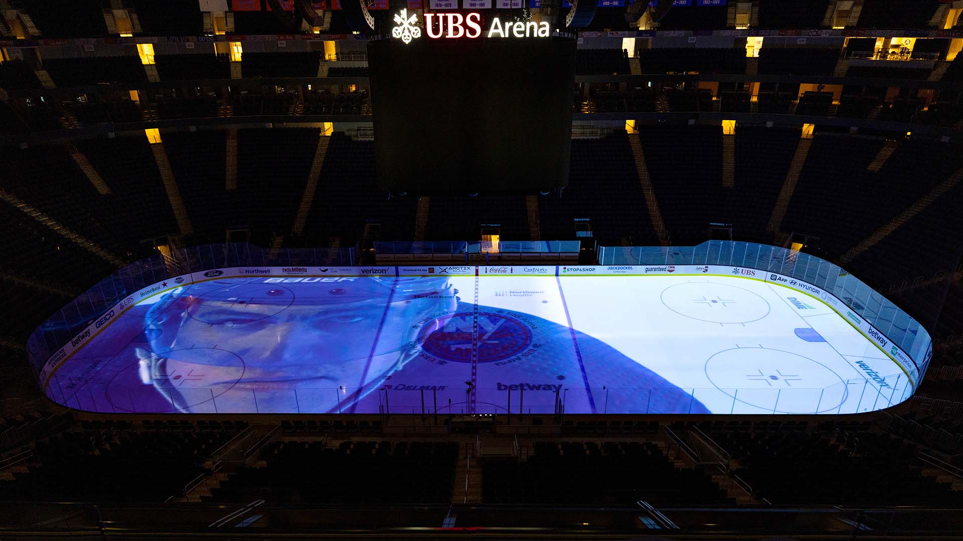 UBS Arena New York Islanders NHL Ice Projection Mapping